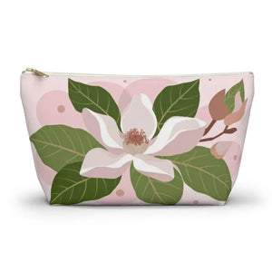Magnolia Accessory Pouch - Elegant Organizer - Dipaliz - Large / White Zipper - Cosmetic & Toiletry Bags