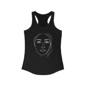 Chic Minimalist Sketch Women’s Racerback Tank - Dipaliz - Solid Black / Xs - Tops