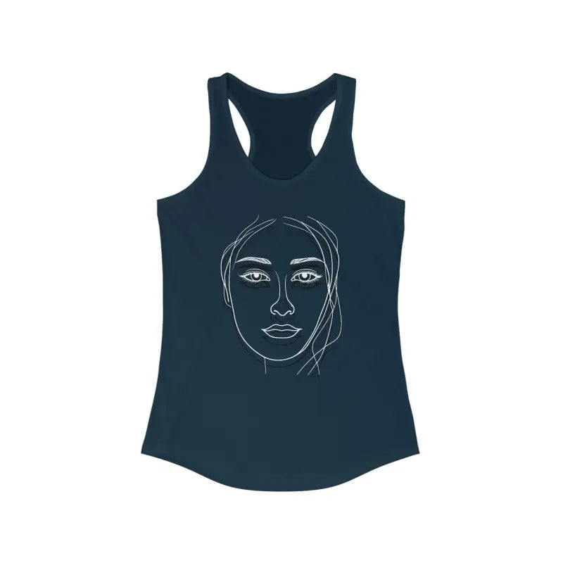 Turn Heads with the Chic Minimalist Racerback Tank - Solid Midnight Navy / Xs Top