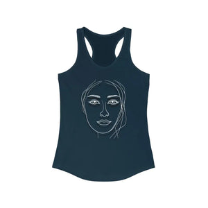 Chic Minimalist Sketch Women’s Racerback Tank - Dipaliz - Solid Midnight Navy / Xs - Tops