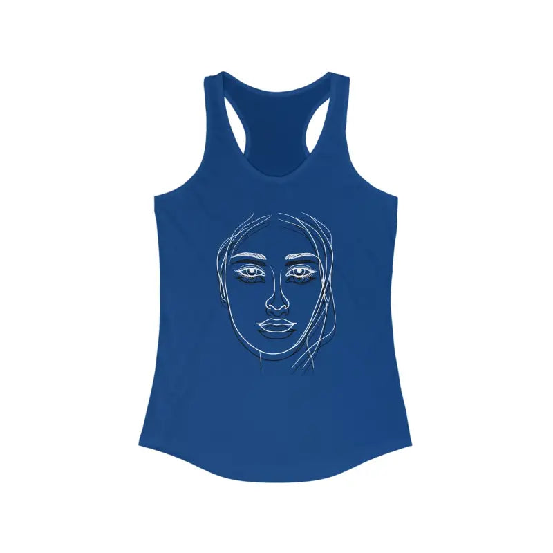 Turn Heads with the Chic Minimalist Racerback Tank - Solid Royal / s Top