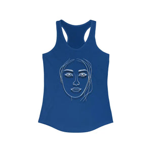 Chic Minimalist Sketch Women’s Racerback Tank - Dipaliz - Solid Royal / s - Tops