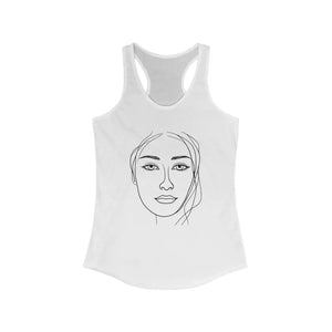 Chic Minimalist Sketch Women’s Racerback Tank - Dipaliz - Solid White / Xs - Tops