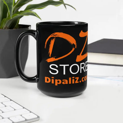 Chic Mornings with the Dipaliz Black Glossy Mug - 15oz