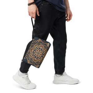 Navy Blue Mandal Pattern Crossbody Bag Premium Faux Leather Dipaliz - Cross Body Bags