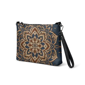 Navy Blue Mandal Pattern Crossbody Bag Premium Faux Leather Dipaliz - Cross Body Bags