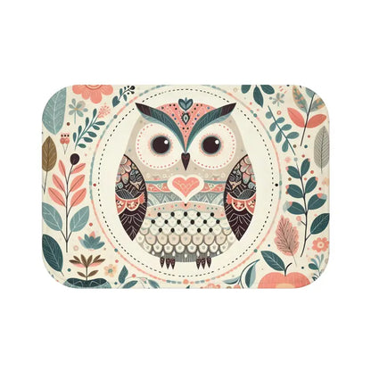 Elevate your Bathroom Style with Owl & Pastel Flora Bath Mat - Home Decor