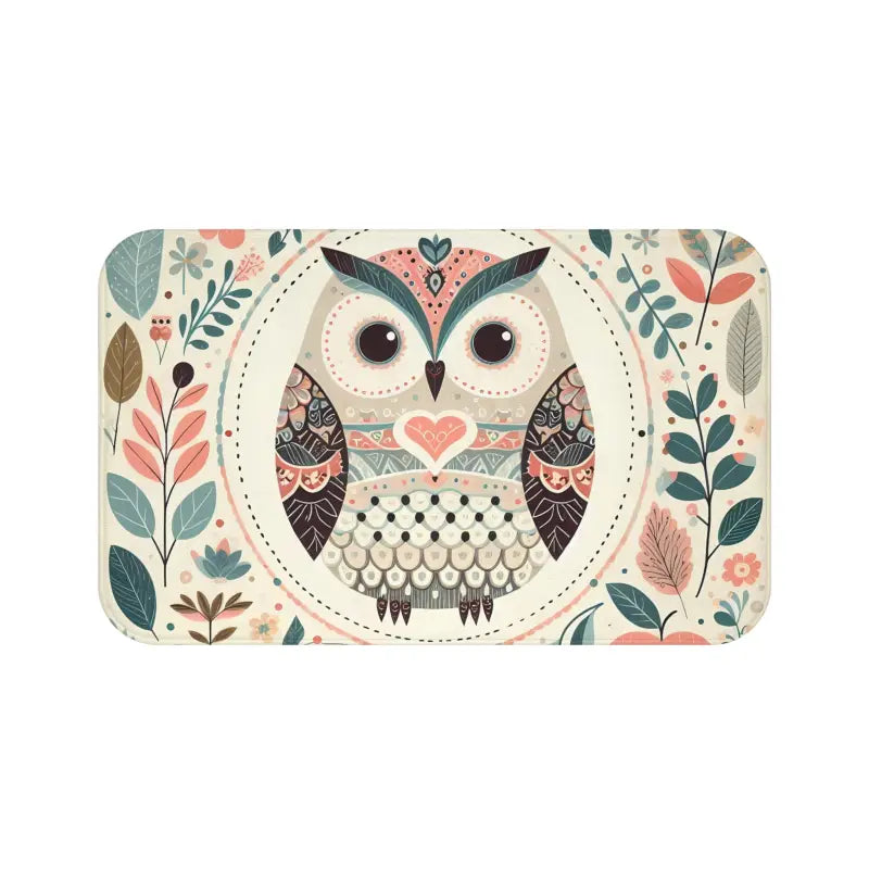 Elevate your Bathroom Style with Owl & Pastel Flora Bath Mat - Home Decor