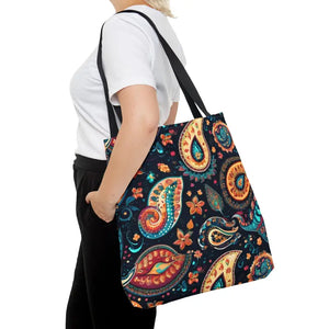 Aop Tote Bag Paisley Pattern Bold Statement Design Dipaliz - Large - Handbags