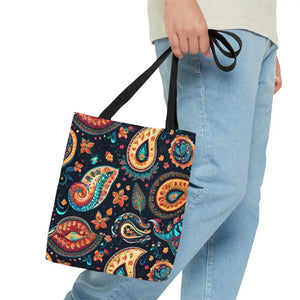 Aop Tote Bag Paisley Pattern Bold Statement Design Dipaliz - Small - Handbags
