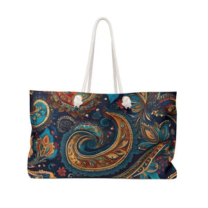 Paisley Pattern Weekender Bag - Oversized Beach Tote - Dipaliz - 24’’ × 13’’ - Bags