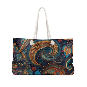 Paisley Pattern Weekender Bag - Oversized Beach Tote - Dipaliz - 24’’ × 13’’ - Bags