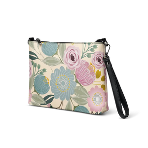 Pastel Colors Crossbody Bag Faux Leather Floral Sling - Dipaliz - Cross Body Bags