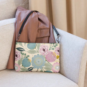 Pastel Colors Crossbody Bag Faux Leather Floral Sling - Dipaliz - Cross Body Bags