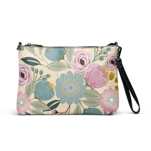 Pastel Colors Crossbody Bag Faux Leather Floral Sling - Dipaliz - Cross Body Bags