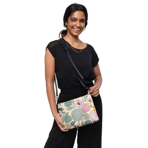 Pastel Colors Crossbody Bag Faux Leather Floral Sling - Dipaliz - Cross Body Bags