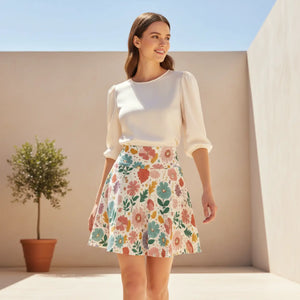 Chic Pastel Flowers Skater Skirt Style Effortlessly Dipaliz - Skirts - l