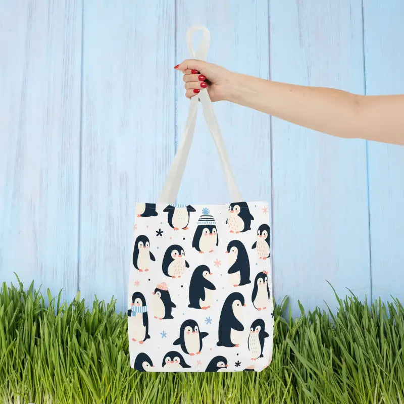 Chic Penguins Mufflers Aop Tote Bag 2024 Fashion Trend - 13’’ × / White Bags