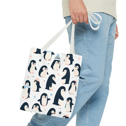 Chic Penguins Mufflers Aop Tote Bag 2024 Fashion Trend - Bags