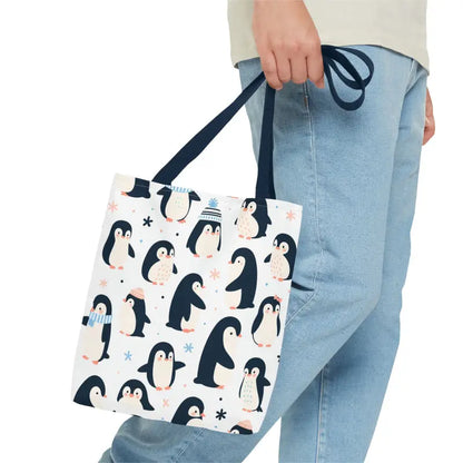 Chic Penguins Mufflers Aop Tote Bag 2024 Fashion Trend - Bags