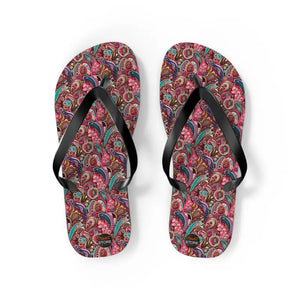 Pink Paisley Flip Flops - Unisex Summer Slippers - Dipaliz