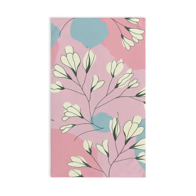 Chic Pink Pastel Floral Hand Towel: Elevate your Bathroom Style - White Base / 28’’ × 16’’ Home Decor