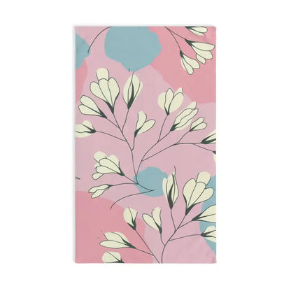 Chic Pink Pastel Floral Hand Towel: Elevate your Bathroom Style - White Base / 28’’ × 16’’ Home Decor