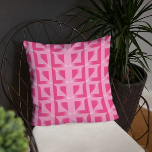Pink Triangle Pattern Pillow Premium Quality Insert by Dipaliz - Throw Pillows