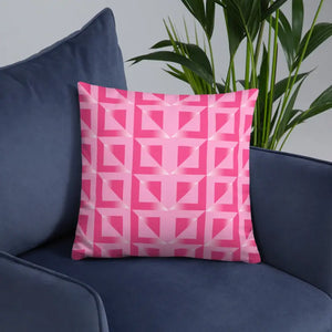 Pink Triangle Pattern Pillow Premium Quality Insert by Dipaliz - Throw Pillows