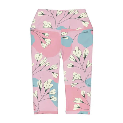 Chic Pink Yoga Capris: Blossom in Style! - Leggings