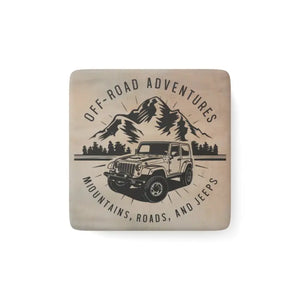 Premium Square Porcelain Magnet Glossy Elegant Fridge Decor - Dipaliz - White / 2’’ x / Refrigerator Magnets