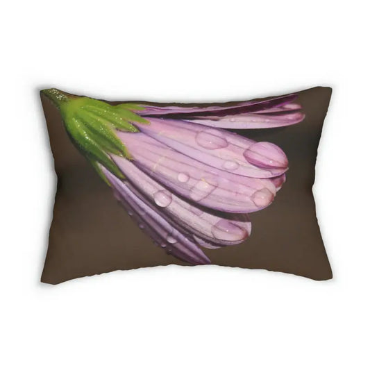 Chic Purple Daisy Polyester Lumbar Pillow for Stylish Decor - 20’’ × 14’’ Home