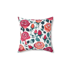 Chic Red Rose Polyester Pillow - Luxe Comfort Decor - Dipaliz - Throw Pillows