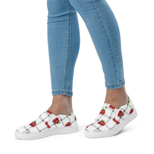 Canvas Shoes Women’s Slip Roses Woven Design Comfort - Dipaliz - Sneakers