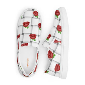 Canvas Shoes Women’s Slip Roses Woven Design Comfort - Dipaliz - Sneakers