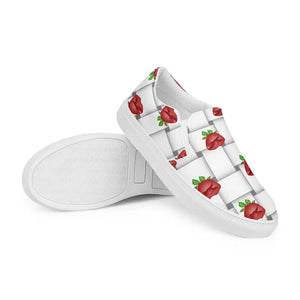 Canvas Shoes Women’s Slip Roses Woven Design Comfort - Dipaliz - Sneakers
