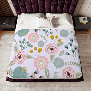 Sherpa Blanket Spring Florals Two Colors Cozy Comfort - Dipaliz - Blankets