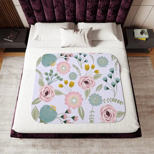 Sherpa Blanket Spring Florals Two Colors Cozy Comfort - Dipaliz - Blankets