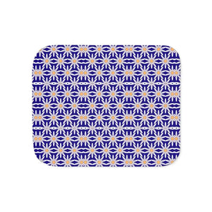 Sherpa Blanket White Flowers Geometric Pattern - Dipaliz - Blankets