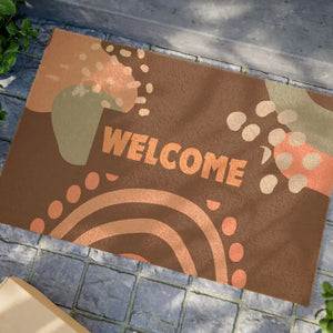 Decorative Entryway Rug Bold Geometric Earth Tones - Dipaliz - 24’’ x 16’’ - Door Mats