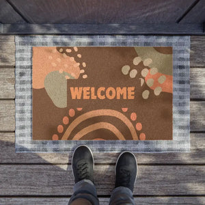 Decorative Entryway Rug Bold Geometric Earth Tones - Dipaliz - 24’’ x 16’’ - Door Mats