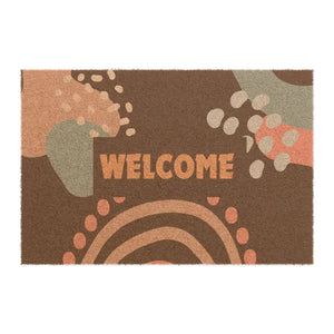 Decorative Entryway Rug Bold Geometric Design Earth Tones Dipaliz - 24’’ x 16’’ - Door Mats