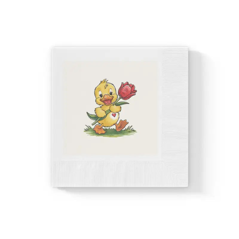 Whimsical Duck Chic: White Coined Napkins for any Event - Home Decor