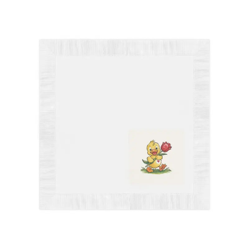 Whimsical Duck Chic: White Coined Napkins for any Event - Home Decor