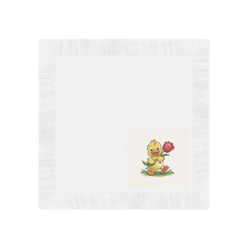 Whimsical Duck Chic: White Coined Napkins for any Event - Home Decor