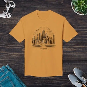 Women’s Fashion Chicago Skyline Tee Made for Bold Style - Dipaliz - Gold / s - T-shirts