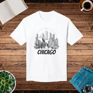 Chicago City Skyline Cotton Tee Urban Women’s Fashion - Dipaliz - White / s - T-shirts