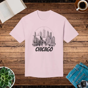 Chicago City Skyline Cotton Tee Urban Women’s Fashion - Dipaliz - Pink / s - T-shirts