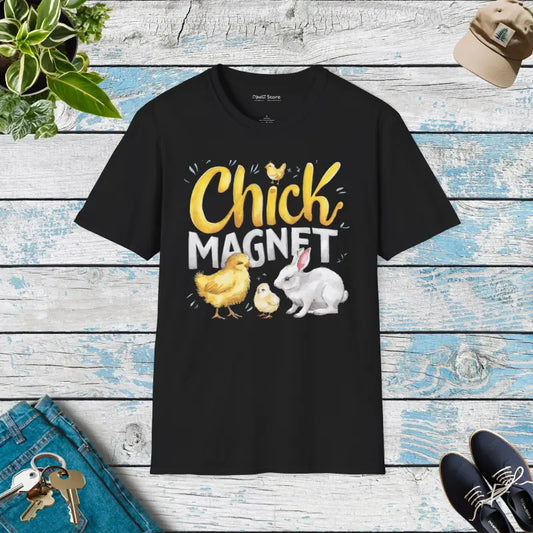 Unisex Easter Chick Magnet Tee Soft & Stylish - Black / s T-shirt