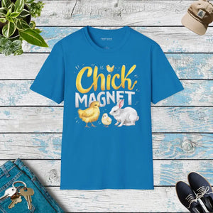 Easter Chick Magnet Tee Unisex Softstyle Comfort - Dipaliz - Sapphire / s - T-shirts